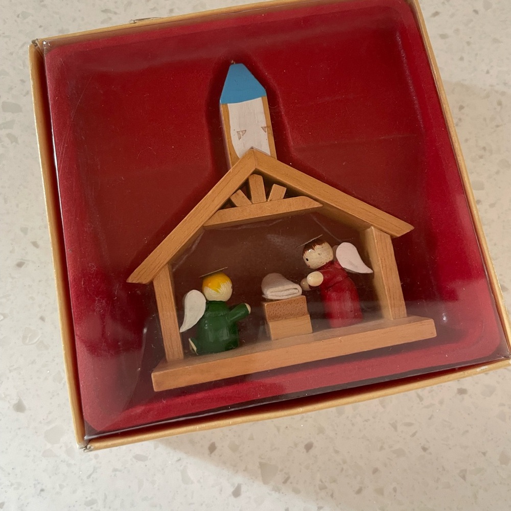 Vintage Nativity Scene Holiday Decor Tiny Minimalist